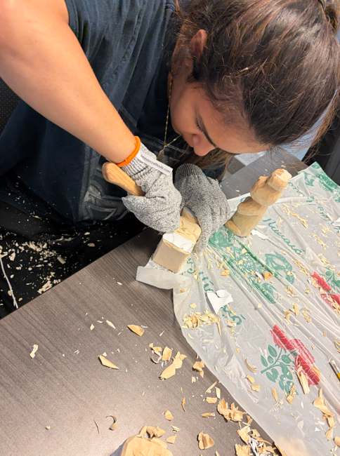 Woodcarving girl